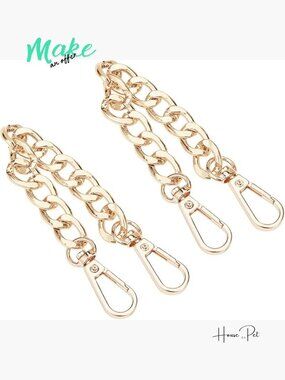 Aluminum Purse Extender Chain with Swivel Clasps 2 Pack